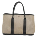 HERMES Garden party PM Hand Bag Coated Canvas Beige Auth bs24374-2