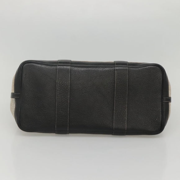 HERMES Garden party PM Hand Bag Coated Canvas Beige Auth bs24374