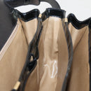 CELINE Horse Carriage Shoulder Bag Enamel Black Auth bs24388-19