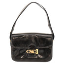CELINE Horse Carriage Shoulder Bag Enamel Black Auth bs24388-13