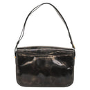 CELINE Horse Carriage Shoulder Bag Enamel Black Auth bs24388-2