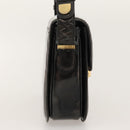 CELINE Horse Carriage Shoulder Bag Enamel Black Auth bs24388-4