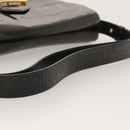 CELINE Horse Carriage Shoulder Bag Enamel Black Auth bs24388-7