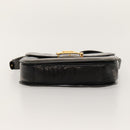 CELINE Horse Carriage Shoulder Bag Enamel Black Auth bs24388-5