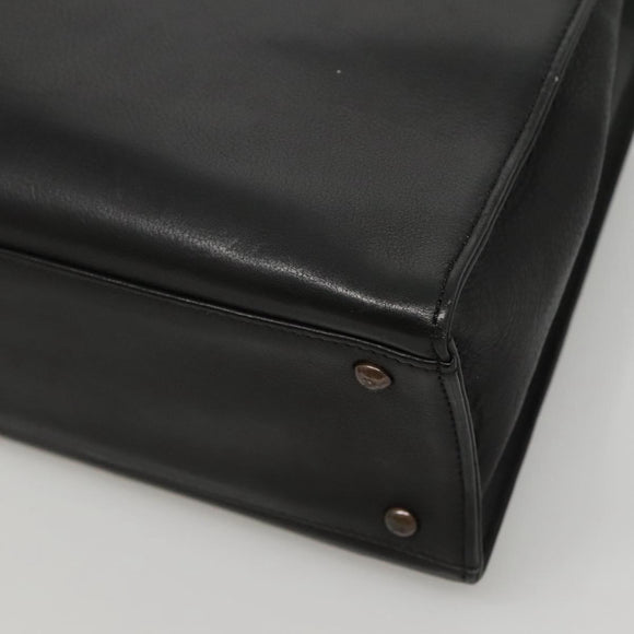 CHANEL Chain Hand Bag Leather Black CC Auth bs24390