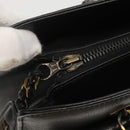 CHANEL Chain Hand Bag Leather Black CC Auth bs24390-8