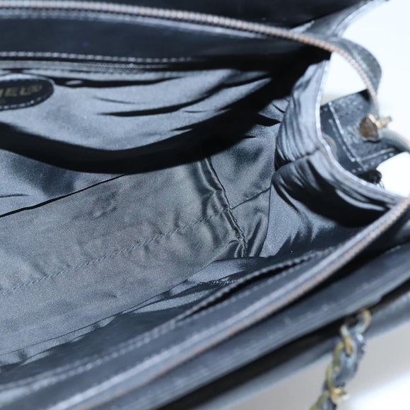 CHANEL Chain Hand Bag Leather Black CC Auth bs24390