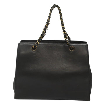 CHANEL Chain Hand Bag Leather Black CC Auth bs24390 - 0