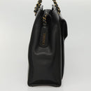 CHANEL Chain Hand Bag Leather Black CC Auth bs24390-3