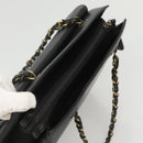 CHANEL Chain Hand Bag Leather Black CC Auth bs24390-6