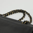 CHANEL Chain Hand Bag Leather Black CC Auth bs24390-14