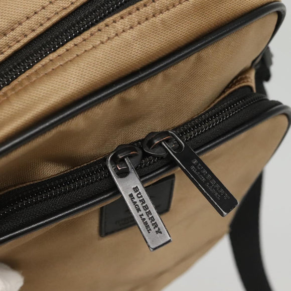 BURBERRY Black label Shoulder Bag Nylon Beige Auth bs24395