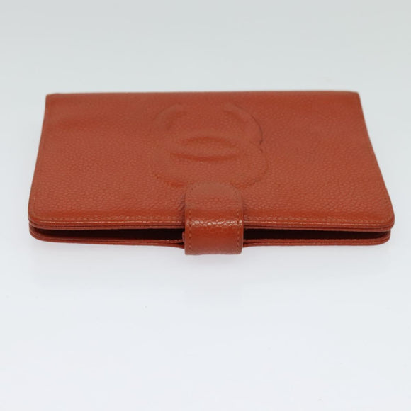 CHANEL Agenda 5241136 Day Planner Cover Caviar Skin Brown CC Auth bs24399