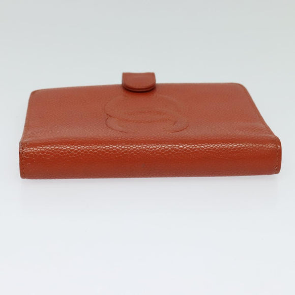 CHANEL Agenda 5241136 Day Planner Cover Caviar Skin Brown CC Auth bs24399