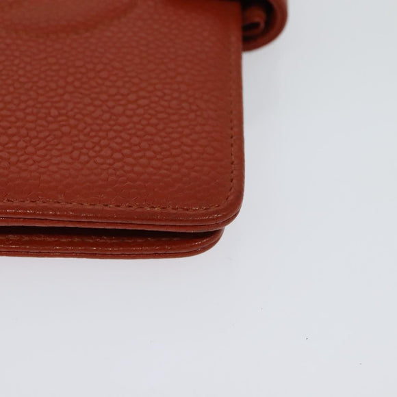 CHANEL Agenda 5241136 Day Planner Cover Caviar Skin Brown CC Auth bs24399