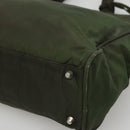 PRADA Hand Bag Nylon Khaki Silver Auth bs24401-15