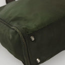 PRADA Hand Bag Nylon Khaki Silver Auth bs24401-8