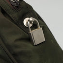 PRADA Hand Bag Nylon Khaki Silver Auth bs24401-18