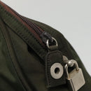 PRADA Hand Bag Nylon Khaki Silver Auth bs24401-19