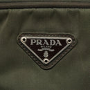 PRADA Hand Bag Nylon Khaki Silver Auth bs24401-20