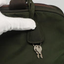 PRADA Hand Bag Nylon Khaki Silver Auth bs24401-9
