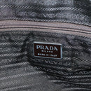 PRADA Hand Bag Nylon Khaki Silver Auth bs24401-21
