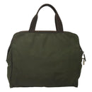 PRADA Hand Bag Nylon Khaki Silver Auth bs24401-2