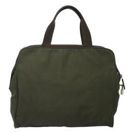 PRADA Hand Bag Nylon Khaki Silver Auth bs24401 - 0
