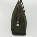 PRADA Hand Bag Nylon Khaki Silver Auth bs24401-3