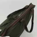 PRADA Hand Bag Nylon Khaki Silver Auth bs24401-6