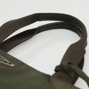 PRADA Hand Bag Nylon Khaki Silver Auth bs24401-14