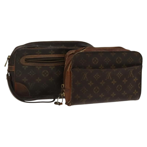 LOUIS VUITTON Monogram Clutch Bag 2Set  LV Auth bs24403