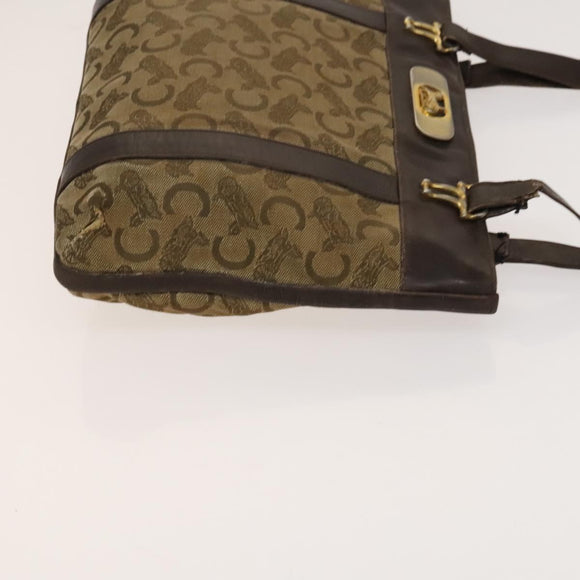 CELINE Macadam Canvas Shoulder Hand Bag PVC Canvas 3 Set Brown Navy Auth bs24405