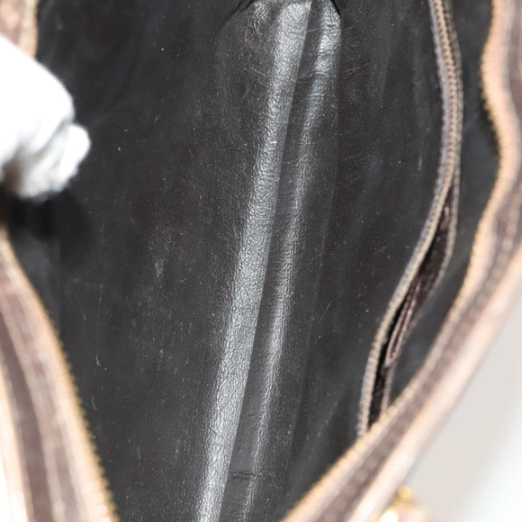 CELINE Macadam Canvas Shoulder Hand Bag PVC Canvas 3Set Brown Navy Auth bs24405