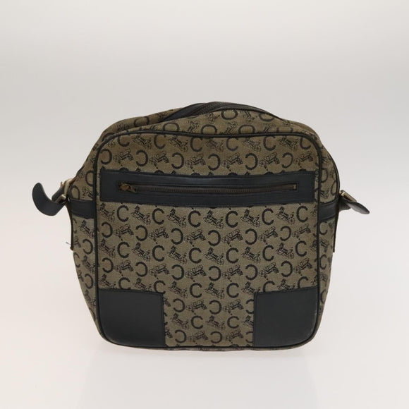 CELINE Macadam Canvas Shoulder Hand Bag PVC Canvas 3 Set Brown Navy Auth bs24405