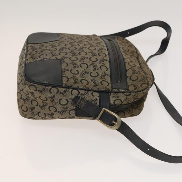 CELINE Macadam Canvas Shoulder Hand Bag PVC Canvas 3 Set Brown Navy Auth bs24405