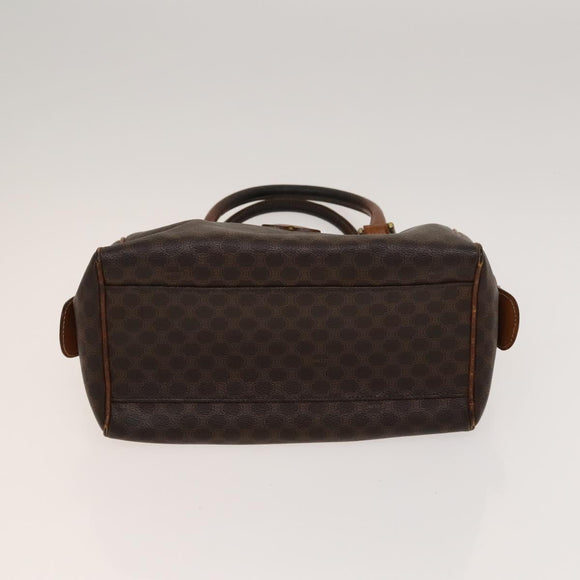 CELINE Macadam Canvas Shoulder Hand Bag PVC Canvas 3 Set Brown Navy Auth bs24405