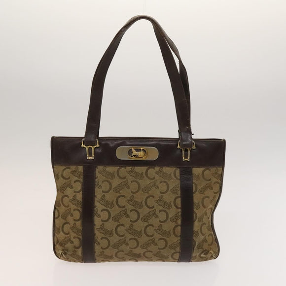 CELINE Macadam Canvas Shoulder Hand Bag PVC Canvas 3Set Brown Navy Auth bs24405