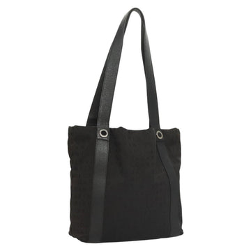 BVLGARI Logo mania Shoulder Bag Nylon Black Silver Auth bs24412