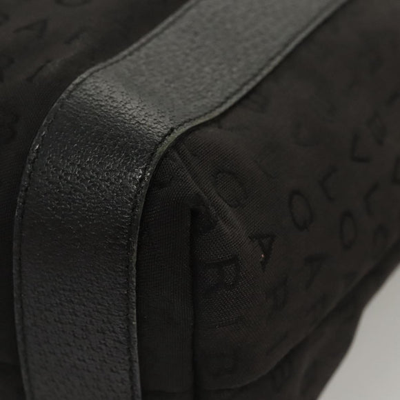 BVLGARI Logo mania Shoulder Bag Nylon Black Silver Auth bs24412