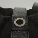 BVLGARI Logo mania Shoulder Bag Nylon Black Silver Auth bs24412-10