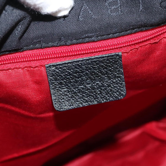 BVLGARI Logo mania Shoulder Bag Nylon Black Silver Auth bs24412