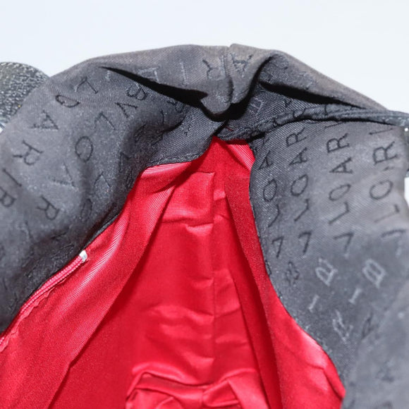 BVLGARI Logo mania Shoulder Bag Nylon Black Silver Auth bs24412