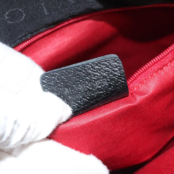 BVLGARI Logo mania Shoulder Bag Nylon Black Silver Auth bs24412