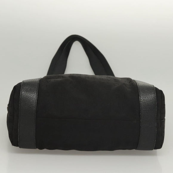 BVLGARI Logo mania Shoulder Bag Nylon Black Silver Auth bs24412