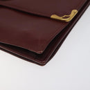 CARTIER Must Line Shoulder Bag Leather Bordeaux Gold Auth bs24414-9