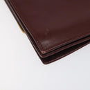 CARTIER Must Line Shoulder Bag Leather Bordeaux Gold Auth bs24414-16