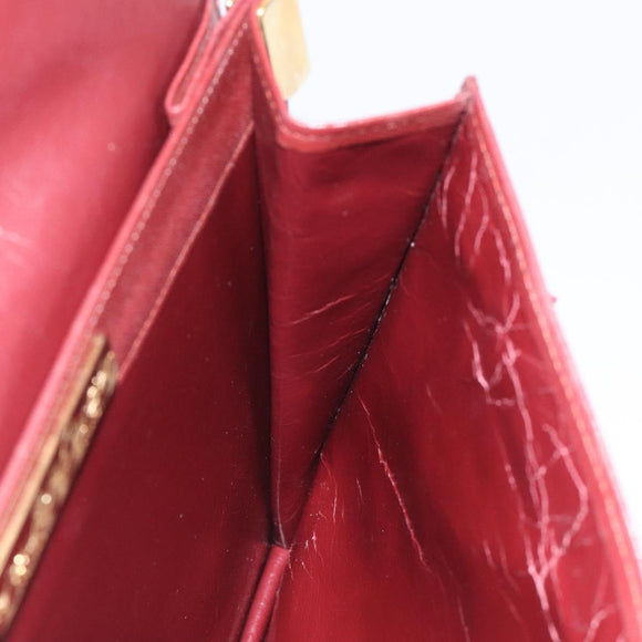CARTIER Must Line Shoulder Bag Leather Bordeaux Gold Auth bs24414