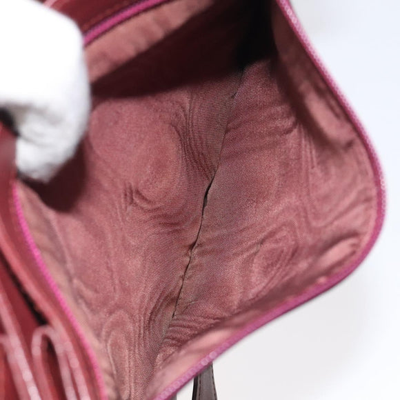 CARTIER Must Line Shoulder Bag Leather Bordeaux Gold Auth bs24414
