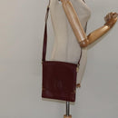 CARTIER Must Line Shoulder Bag Leather Bordeaux Gold Auth bs24414-22